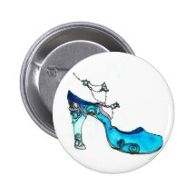 Glass Slipper Pinback Button