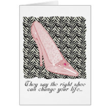 Glass Slipper - Pink & Zebra Card