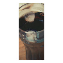 Glass with ice cubes custom rack cards