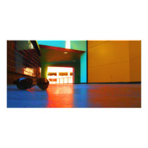 Glasses In Empty Hall Photo Card