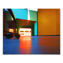 Glasses In Empty Hall Photographic Print