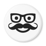 glasses mustache smiley refrigerator magnet