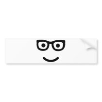 Glasses Smiley geek nerd Bumper Stickers
