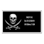 Glassy Pirate Skull & Sword Crossbones Business Card Templates