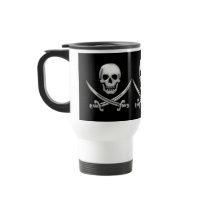 Glassy Pirate Skull & Sword Crossbones Coffee Mugs