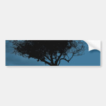 Glastonbury Hawthorn. Black and Blue. Tree. Bumper Sticker