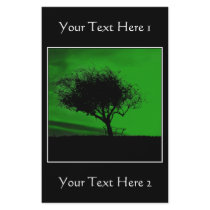Glastonbury Hawthorn. Tree on Hill. Green Black. Flyers