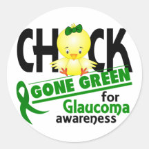 Glaucoma Chick Gone Green 2 Stickers