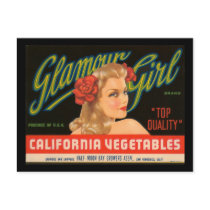 Glaur Girl California Vegetables Post Cards