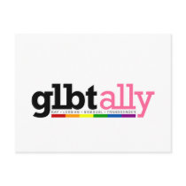 GLBT Ally White Postcard
