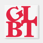 GLBT Red Pop Square Magnet