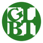 GLBT White Pop Round Sticker