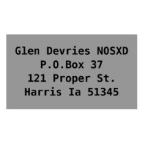 Glen Devries N0SXDP.O.Box 37121 Proper St.Harri... Business Card