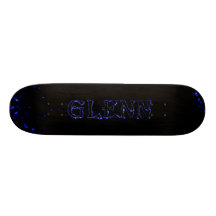glenn blue lightning laser star custom skateboard