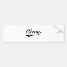 Glenn Classic Style Name Bumper Sticker