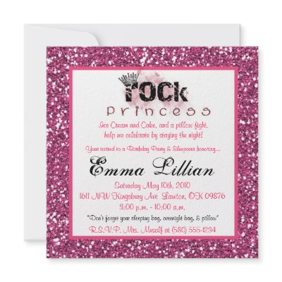 gliter punk rock princess birthday party Invite by HollyMusolf