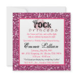 gliter punk rock princess birthday party Invite