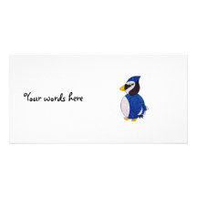 Glitter blue jay custom photo card