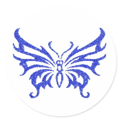 Glitter Butterfly 2 Round Sticker by fstasu54