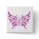 Glitter Butterfly Pinback Button