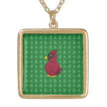 Glitter cardinal green christmas trees pattern jewelry
