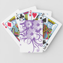 Glitter Floral Vines & Flowers In Purple Card Deck
