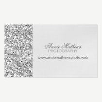 Glitter Glamour Sparkle Silver Business Card business cards
