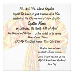 Glitter Gold Ribbon Quinceanera Custom Invitation