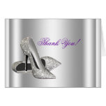 Glitter High Heels Shoes White Thank You Cards