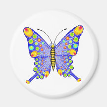 Glitter look butterfly fridge magnet