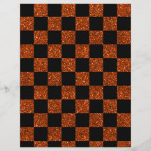 Glitter orange and black checkered pattern flyer