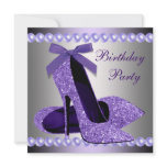 Glitter Pearls Purple High Heels Shoes Birthday