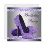 Glitter Pearls Purple High Heels Shoes Birthday Pa