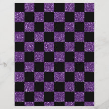 Glitter purple and black checkered pattern flyer