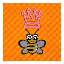 Glitter Queen Bee on Orange flannel background Photograph