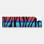 Glitter Rainbow zebra stripes Bumper Stickers