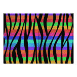 Glitter Rainbow zebra stripes Invite