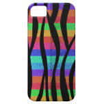 Glitter rainbow zebra stripes iPhone 5 cases