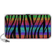 Glitter Rainbow zebra stripes iPhone Speakers