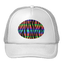Glitter Rainbow zebra stripes Mesh Hat
