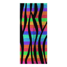Glitter Rainbow zebra stripes Rack Cards