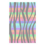 Glitter Rainbow zebra stripes Personalized Stationery