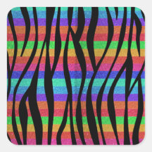 Glitter Rainbow zebra stripes Sticker