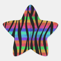 Glitter Rainbow zebra stripes Stickers