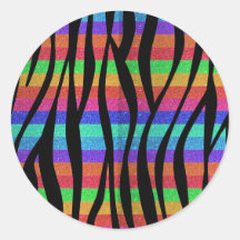 Glitter Rainbow zebra stripes Stickers
