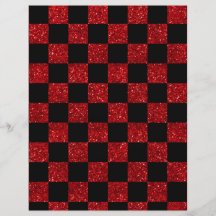Glitter red and black checkered pattern flyer