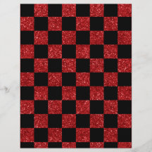 Glitter red and black checkered pattern full color flyer
