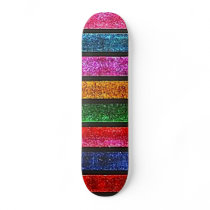 Glitter Stripes Skate Deck