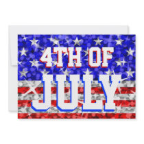 Glitter USA '4th of July' party invitation