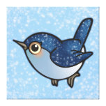 Glittering Blue Bird Stretched Canvas Print